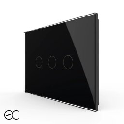 Intrerupator triplu cu touch Livolo din sticla, standard Italian, protocol ZigBee EC - Serie noua SmartElectro IntelligentHouse