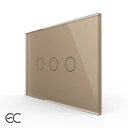 Intrerupator triplu cu touch Livolo din sticla, standard Italian, protocol ZigBee EC - Serie noua SmartElectro IntelligentHouse
