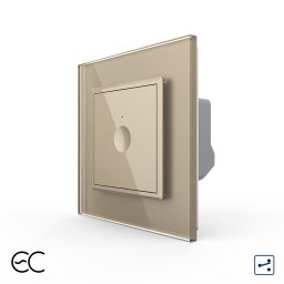 Intrerupator Simplu Cap Scara / Cruce cu Touch LIVOLO cu Rama din Sticla - Protocol Zigbee EC SmartElectro IntelligentHouse