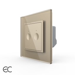 Intrerupatorul Dublu cu Touch LIVOLO cu Rama Din Sticla - Protocol Zigbee EC SmartElectro IntelligentHouse