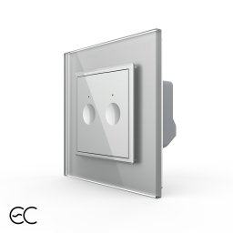 Intrerupatorul Dublu cu Touch LIVOLO cu Rama Din Sticla - Protocol Zigbee EC SmartElectro IntelligentHouse