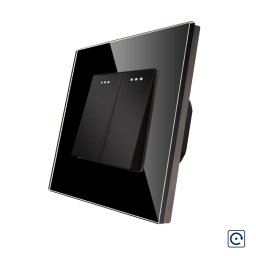Intrerupator Dublu Mecanic cu Reset / Revenire LUXION cu Rama din Sticla SmartElectro IntelligentHouse
