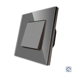 Intrerupator Dublu Mecanic cu Reset / Revenire LUXION cu Rama din Sticla SmartElectro IntelligentHouse