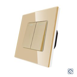 Intrerupator Dublu Mecanic cu Reset / Revenire LUXION cu Rama din Sticla SmartElectro IntelligentHouse