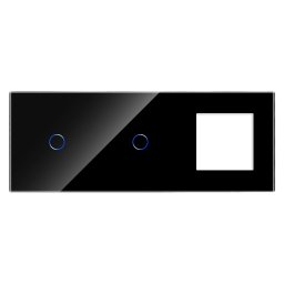 Panou Intrerupator Simplu + Simplu si Priza cu Touch din Sticla LUXION SmartElectro IntelligentHouse