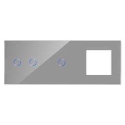 Panou Intrerupator Dublu + Simplu si Priza cu Touch din Sticla LUXION SmartElectro IntelligentHouse