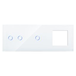 Panou Intrerupator Dublu + Simplu si Priza cu Touch din Sticla LUXION SmartElectro IntelligentHouse