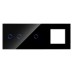 Panou Intrerupator Dublu + Simplu si Priza cu Touch din Sticla LUXION SmartElectro IntelligentHouse
