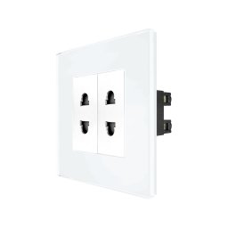 Priza Dubla cu Module Inguste cu Rama din Sticla LUXION SmartElectro IntelligentHouse