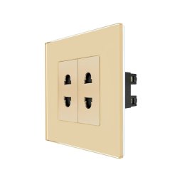 Priza Dubla cu Module Inguste cu Rama din Sticla LUXION SmartElectro IntelligentHouse