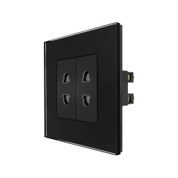 Priza Dubla cu Module Inguste cu Rama din Sticla LUXION SmartElectro IntelligentHouse