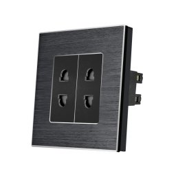Priza Dubla cu Module Inguste cu Rama din Aluminiu LUXION SmartElectro IntelligentHouse
