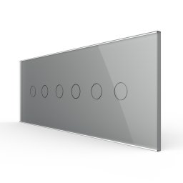 Intrerupator Dublu + Dublu + Dublu cu Touch LIVOLO cu Rama Din Sticla, Standard Italian, 6M SmartElectro IntelligentHouse