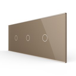 Intrerupator Simplu + Simplu + Simplu cu Touch LIVOLO cu Rama Din Sticla, Standard Italian, 6M SmartElectro IntelligentHouse