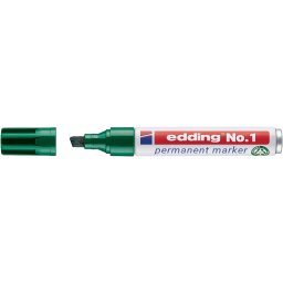 Marker permanent edding No. 1, corp metalic, varf tesit, 1-5 mm, verde