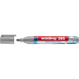 Marker flipchart edding Ecoline 385, corp din plastic reciclat, varf pensula flexibil, 1-5 mm, gri argintiu