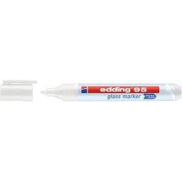 Marker pentru sticla edding 95, corp plastic, varf rotund, 1.5-3 mm, alb