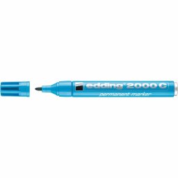 Marker permanent Edding 2000C, corp metalic, varf rotund, 1.5-3 mm, bleu