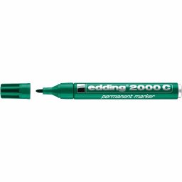 Marker permanent Edding 2000C, corp metalic, varf rotund, 1.5-3 mm, verde