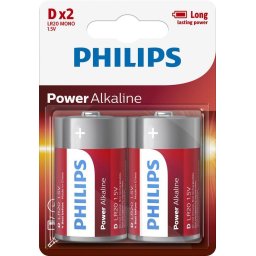 PH POWER ALKALINE D 2-BLISTER