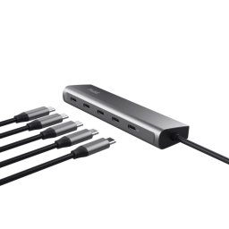 Hub Trust Halyx 5 x USB-C, gri TR-25136 (timbru verde 0.8 lei)