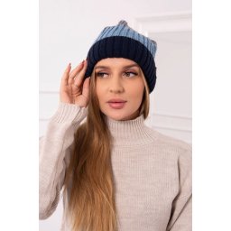 Kesi Cap with fleece Bojana K265 navy blue+turquoise+dark grey