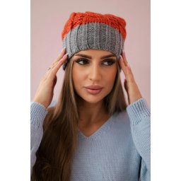 Kesi Cap with fleece Paris K212 dark pink+gray