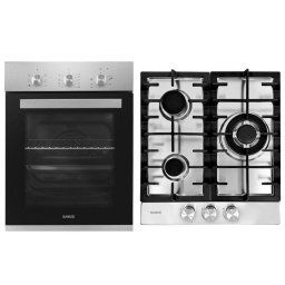 Pachet Ssamus 45-X1 Cuptor incorporabil Samus SC456GTXV, 43 l, 6 Functii, Latime 45 cm,1900 W + Plita incorporabila Samus PSG-43SX1, 3 arzatoare pe gaz, 45cm, Inox