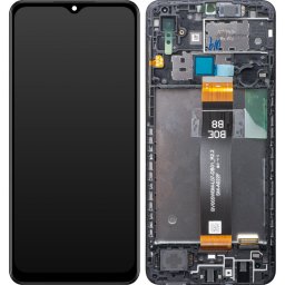Piese si componente Display - Touchscreen Samsung Galaxy A02, Cu Rama, Negru, Service Pack GH82-25249A