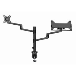 SUPORT de birou Gembird, pt 1 TV/monitor plat + 1 notebook 15.6, diag. max 32 inch, rotatie, inclinare, pivotare, orizontal, vertical, max 2x8 kg, MA-DA-04