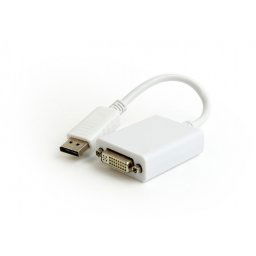CABLU video GEMBIRD, adaptor Mini-DisplayPort (T) la DVI-I DL (M), 10cm, rezolutie maxima 4K UHD (3840 x 2160) la 30 Hz, alb, A-DPM-DVIF-03-W
