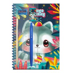 Caiet A5 Bangoberry, Remy Ratonul, cu set de papetarie