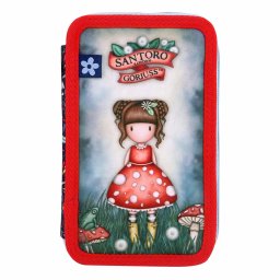 Penar echipat Gorjuss, Little Mushroom, 3 compartimente, 12x21x6 cm
