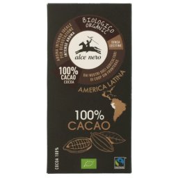 Ciocolata Neagra cu 100% Cacao Eco 50g Alce Nero