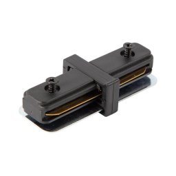 Conector drept pentru corpuri de iluminat în sistem de șină monofazic negru