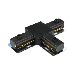 Conector tip T pentru corpuri de iluminat în sistem de șină monofazic negru