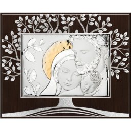 Icoana argintata Sacra Famiglia - Pomul vietii 2 (Dimensiune icoana: 31 x 25 cm)
