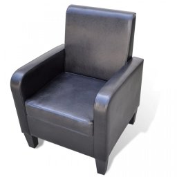 Fotoliu, piele artificială, negru