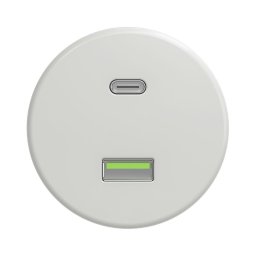 Kliklap - Priză USB retro A+C, ceramică albă, fără ramă