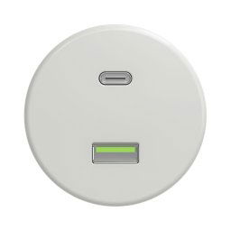 Kliklap - Priză USB retro A+C fără ramă, albă