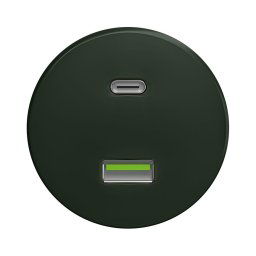 Kliklap - Priză USB retro A+C fără ramă, verde