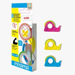 Banda adeziva Mitama, transparenta, 15 mm x 10 m, dispenser, 2 bucati