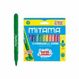 Set carioci Jumbo Mitama, lavabile, 12 culori