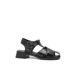 Sandale damă Anna Viotti cu barete late, negre, din piele naturală GOR44-40 EU