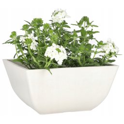 Ghiveci de grădină compozit rezistent la îngheț alb 25x25 cm