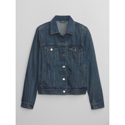 Jachete din denim pentru femei GAP - albastru inchis