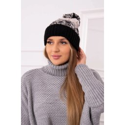 Kesi Cap with a pompom Abigail K326 beige+black