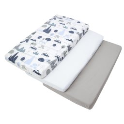 Medi Partners Set of 3 pcs. Fitted Sheet 60x120 cm 100% Cotton Baby Bed Linen Mattress