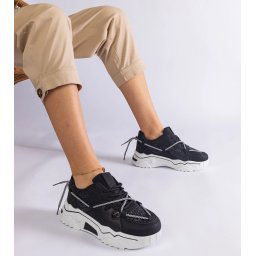 Gemre Adidași negri de damă cu sclipici Agar