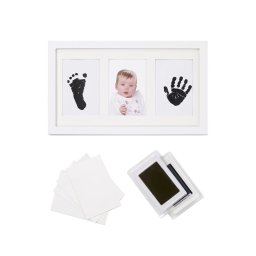 Jane Kit rama foto tripla cu cerneala pentru manuta si piciorus, Non-toxic, White